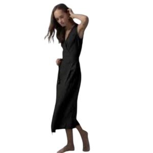 Talbots•Linen Wrap Midi Dress